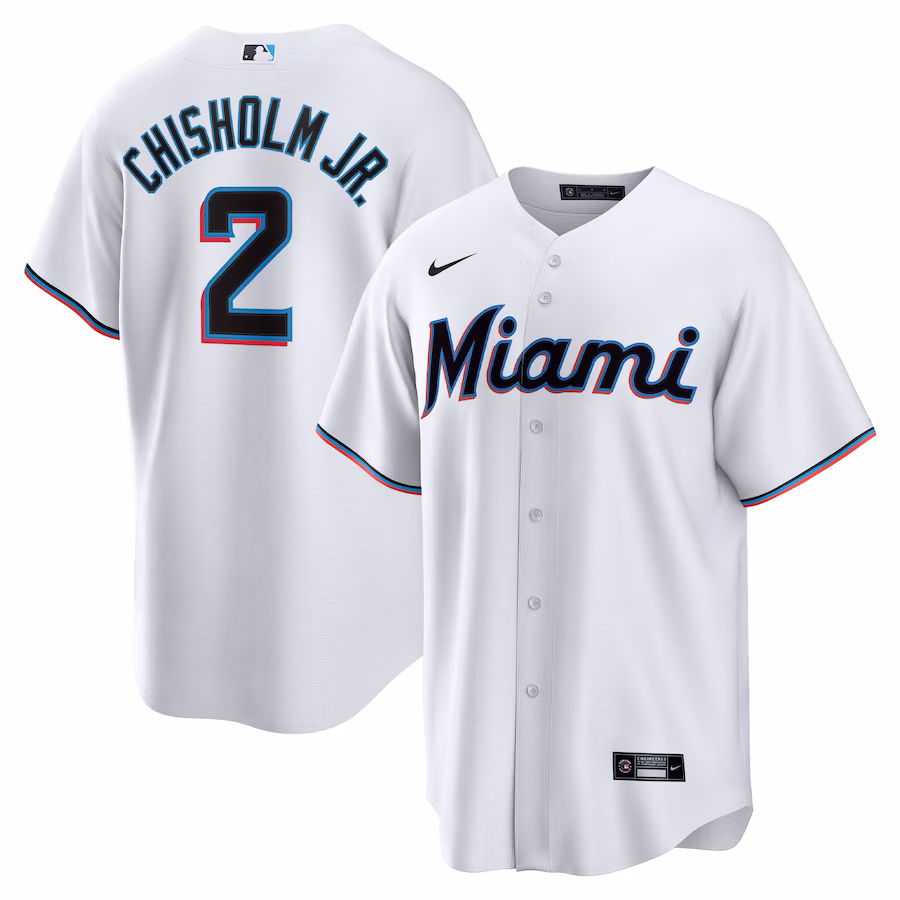 Men's Miami Marlins Jazz Chisholm Jr. Nike White Home Replica Player Jersey - Jersey