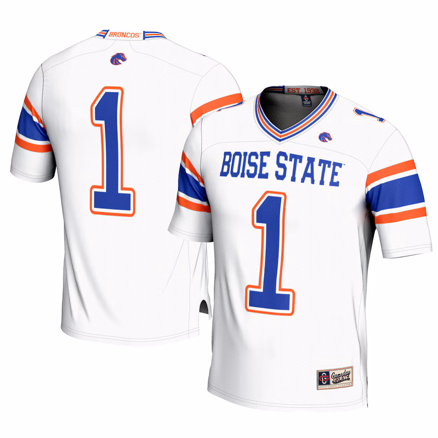 Men's GameDay Greats #1 White Boise State Broncos Football Jersey - Jersey