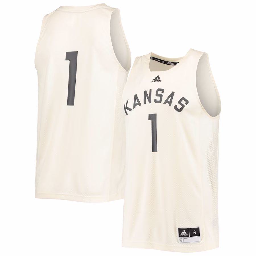 #1 Kansas Jayhawks adidas Reverse Retro Jersey - Cream - Jersey