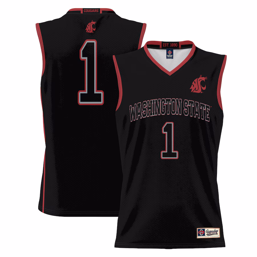 #1  Washington State Cougars GameDay Greats  Lightweight Basketball Jersey - Black - Jersey