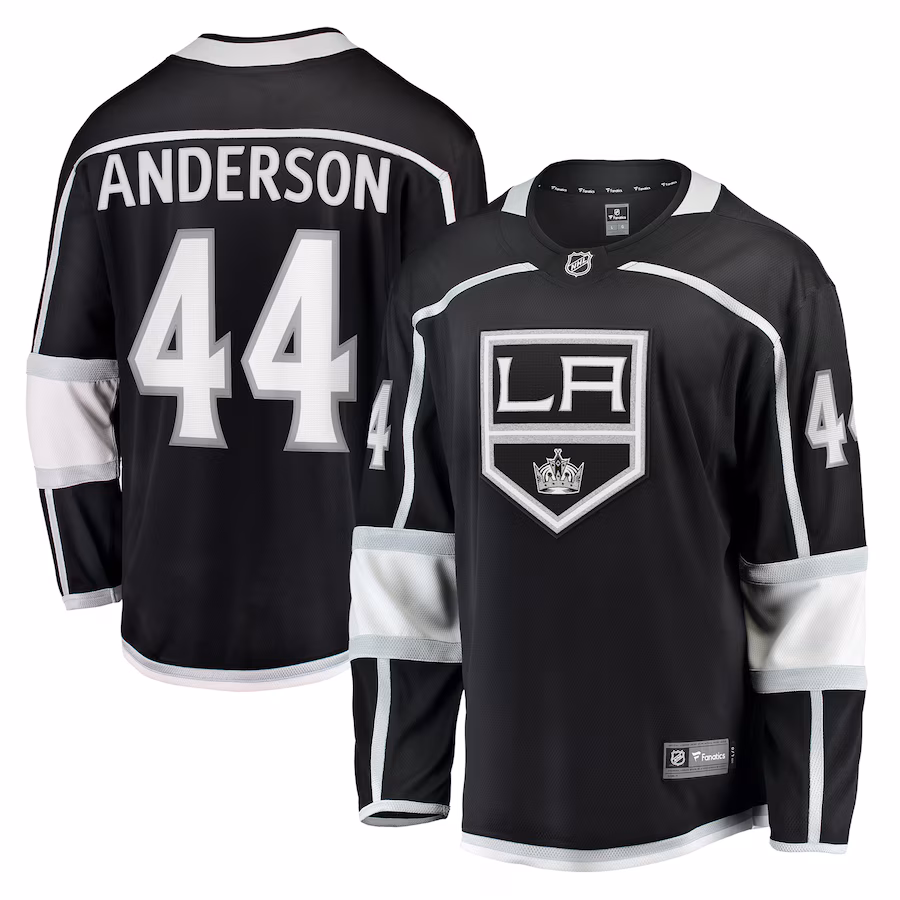 Men's Los Angeles Kings Mikey Anderson Fanatics Black Home Breakaway Player Jersey - Jersey