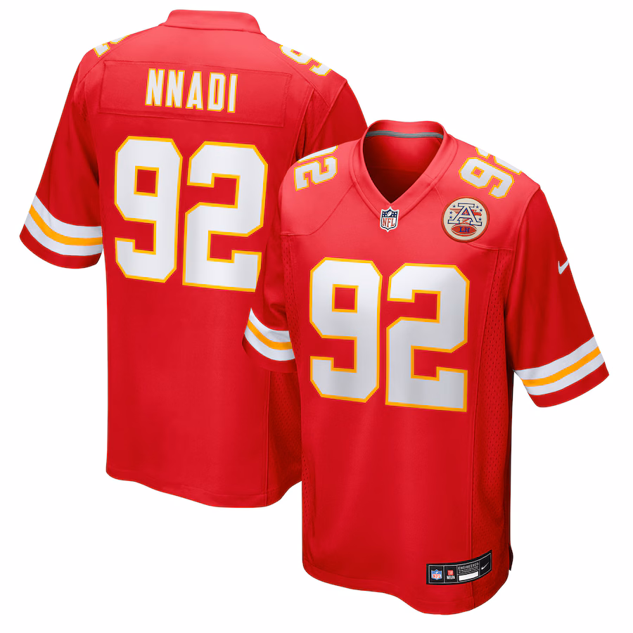 Men's Kansas City Chiefs Derrick Nnadi Nike Red Team Game Jersey - Jersey