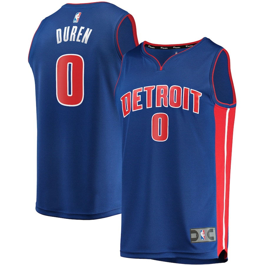 Men's Detroit Pistons Jalen Duren Fanatics Blue Fast Break Replica Jersey - Icon Edition - Jersey