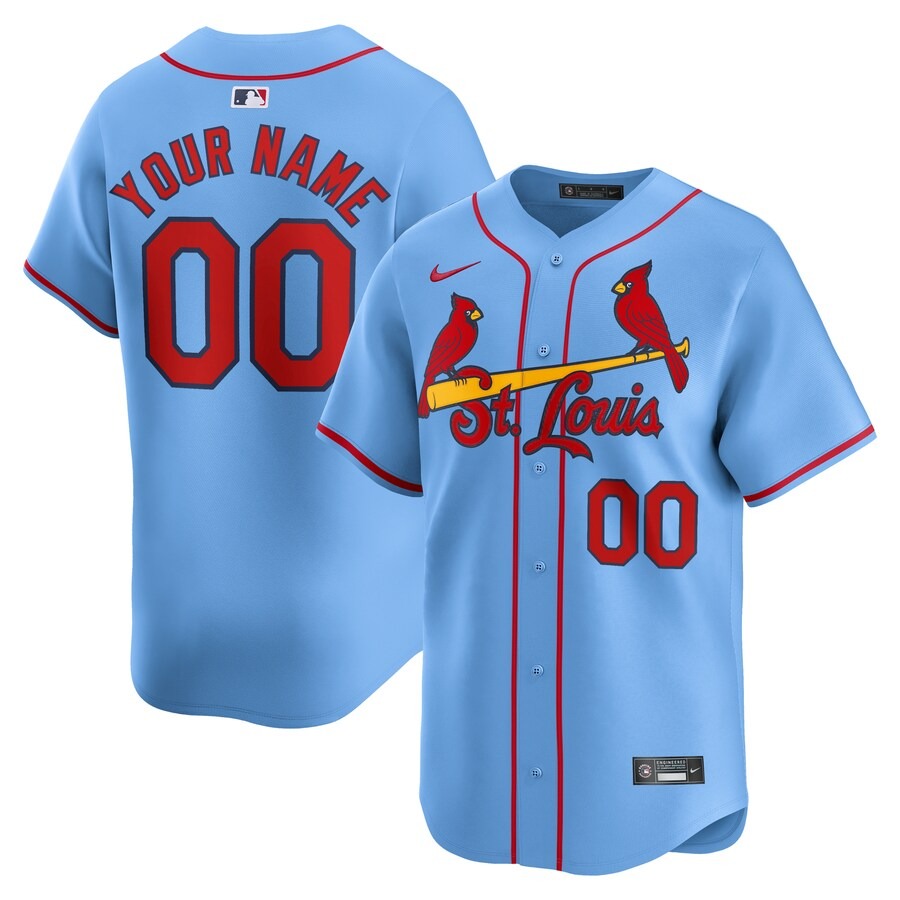 Men's St. Louis Cardinals  Nike Light Blue  Alternate Limited Custom Jersey - Jersey