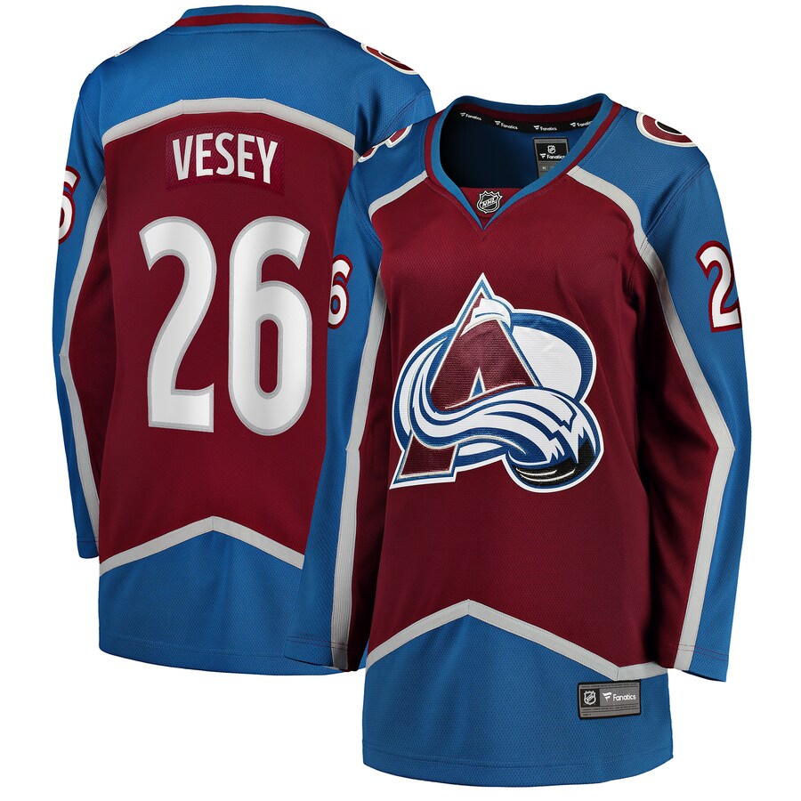 Women's Colorado Avalanche Jimmy Vesey Fanatics Burgundy Home Breakaway Player Jersey - Jersey