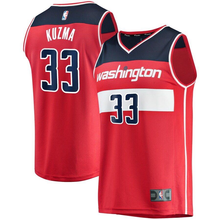 Men's Washington Wizards Kyle Kuzma Fanatics Red Fast Break Replica Jersey - Icon Edition - Jersey