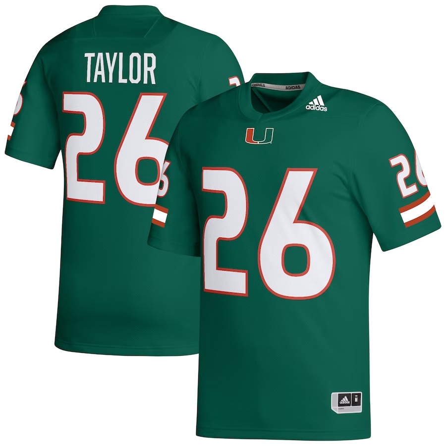 Sean Taylor Miami Hurricanes adidas Retired Football Player Jersey - Green - Jersey