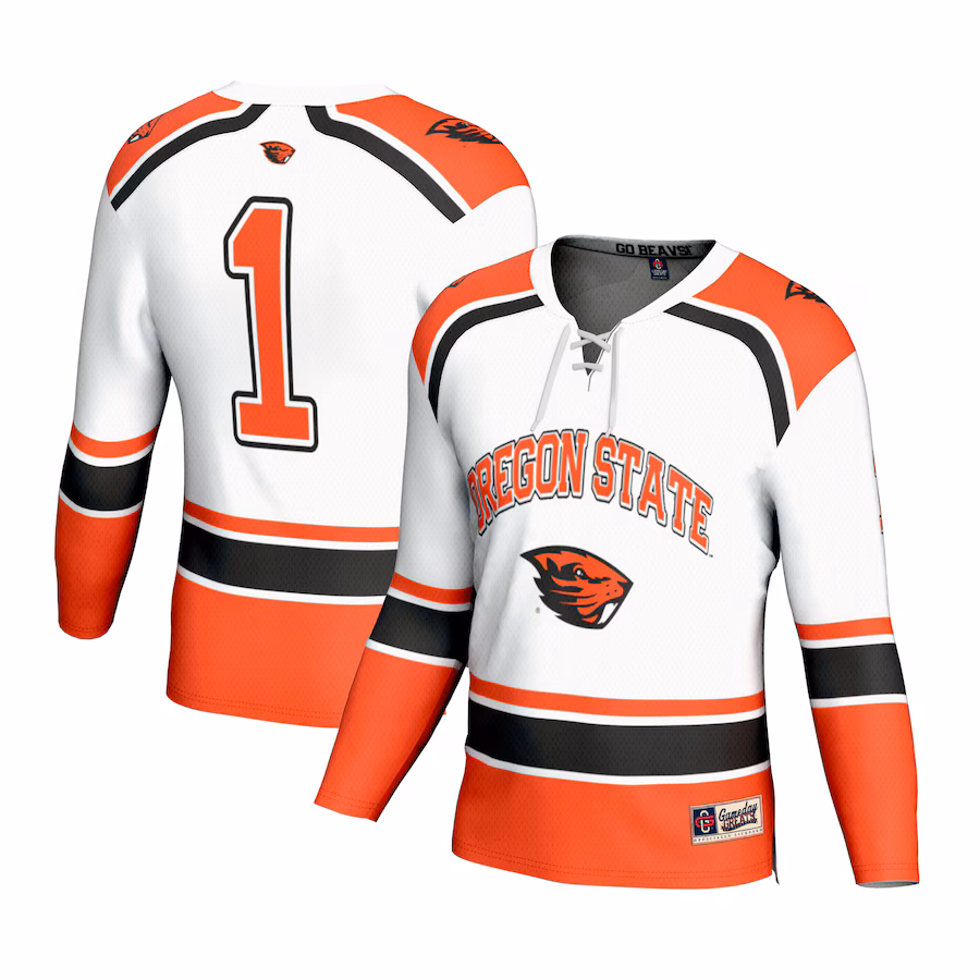 Youth GameDay Greats #1 White Oregon State Beavers Lightweight Hockey Fashion Jersey - Jersey
