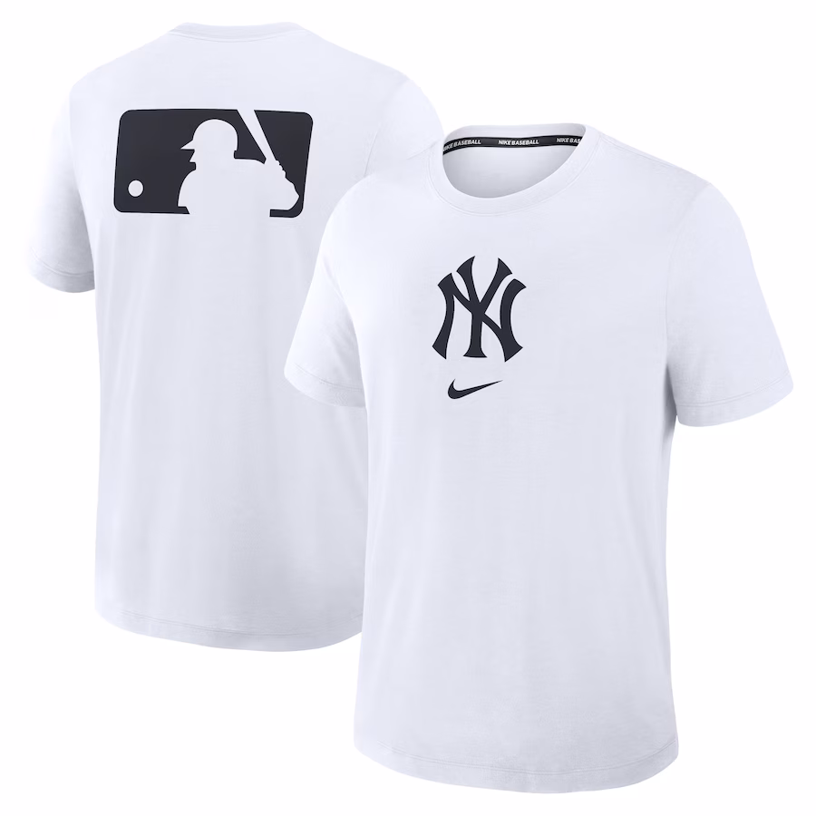 Men's New York Yankees Nike White Authentic Collection Early Work Tri-Blend Performance T-Shirt - Jersey