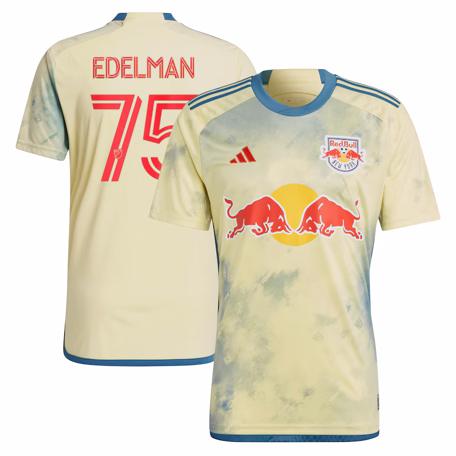 Men's New York Red Bulls Daniel Edelman adidas Yellow 2023 Daniel Patrick Kit Replica Jersey - Jersey