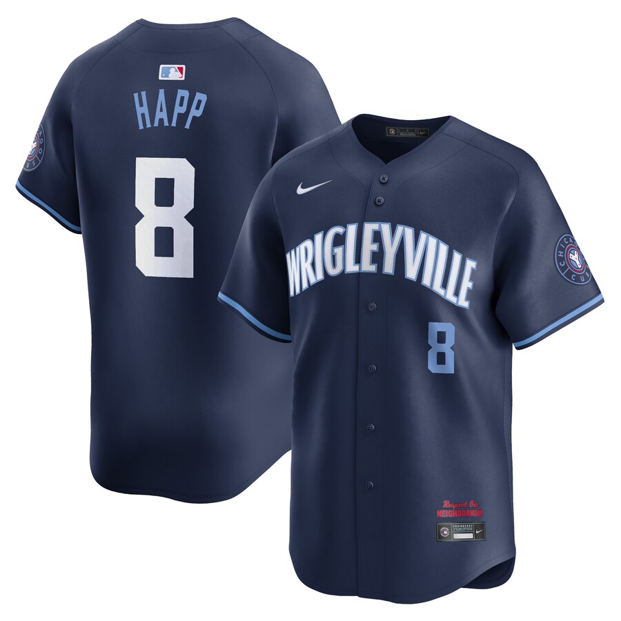 Men's Chicago Cubs Ian Happ Nike Navy City Connect Limited Player Jersey - Jersey