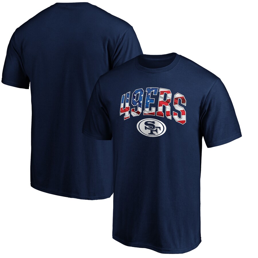 Men's San Francisco 49ers Navy Banner Wave Logo T-Shirt - Jersey