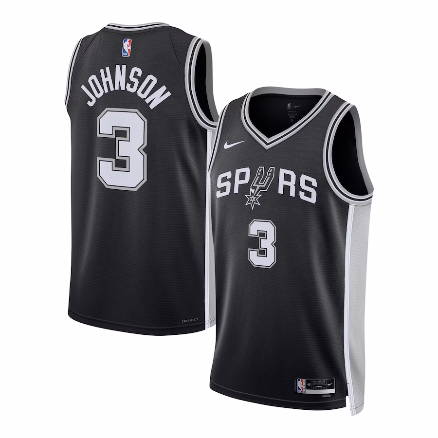 Unisex San Antonio Spurs Keldon Johnson Nike Black Swingman Jersey - Icon Edition - Jersey
