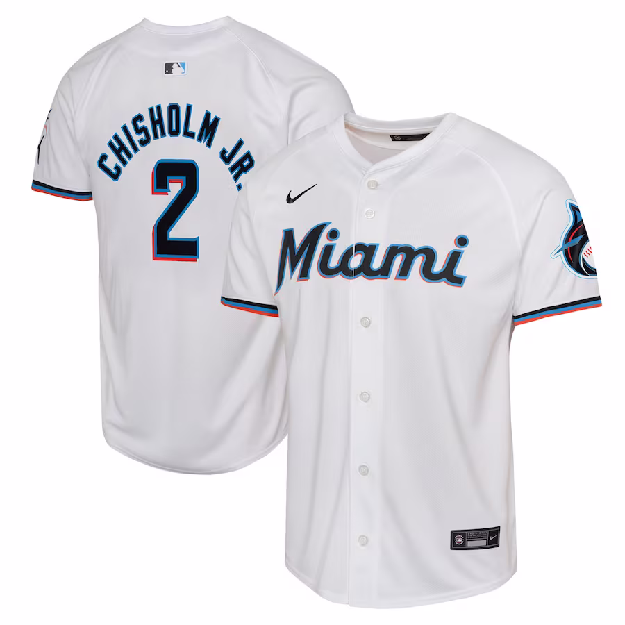 Youth Miami Marlins Jazz Chisholm Nike White Home Limited Player Jersey - Jersey