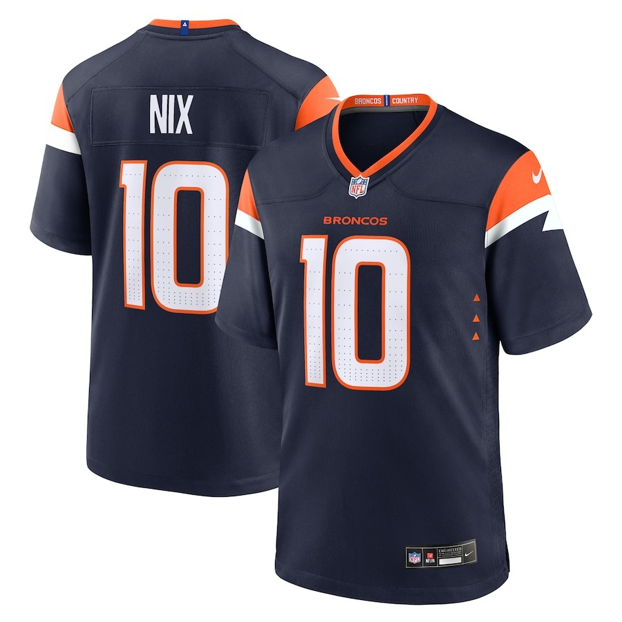 Men's Denver Broncos Bo Nix Nike  Navy Alternate Game Jersey - Jersey