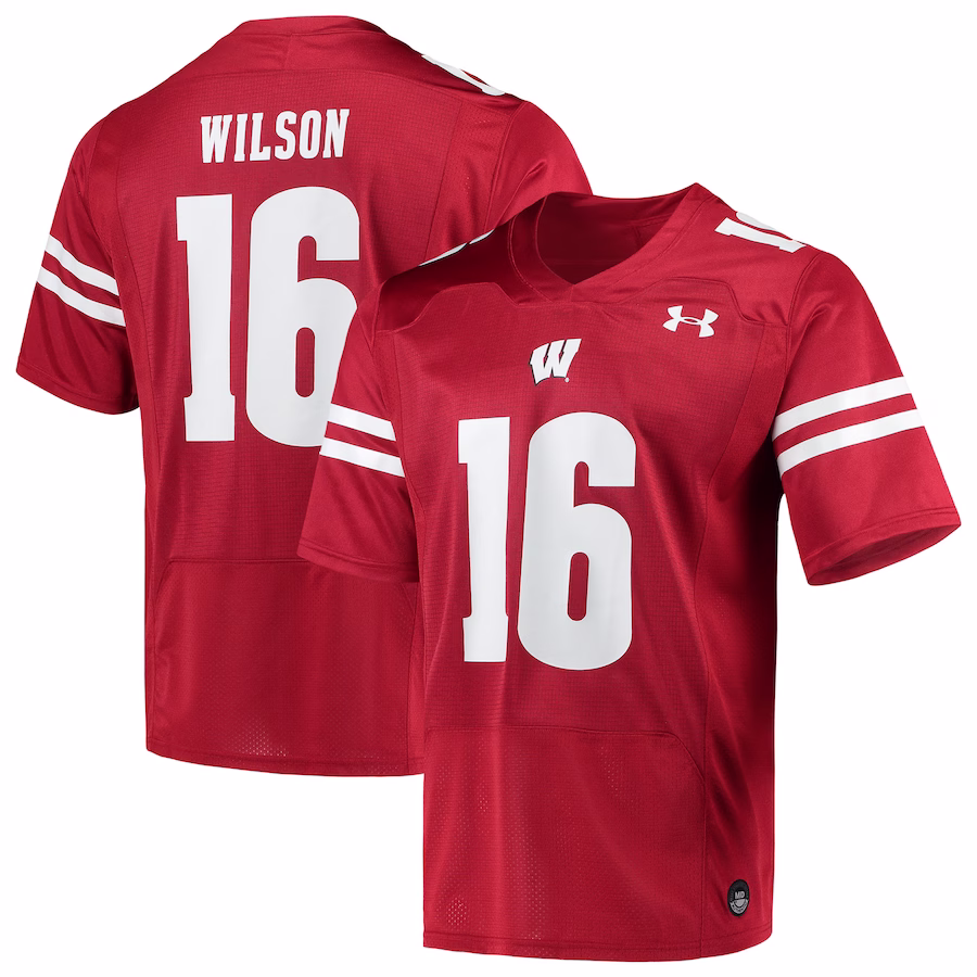 Russell Wilson Wisconsin Badgers Under Armour Replica Alumni Jersey - Red - Jersey