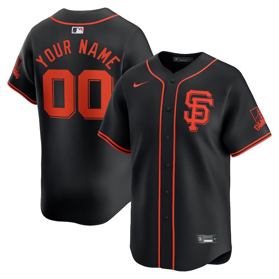 Men's San Francisco Giants  Nike Black  Alternate Limited Custom Jersey - Jersey