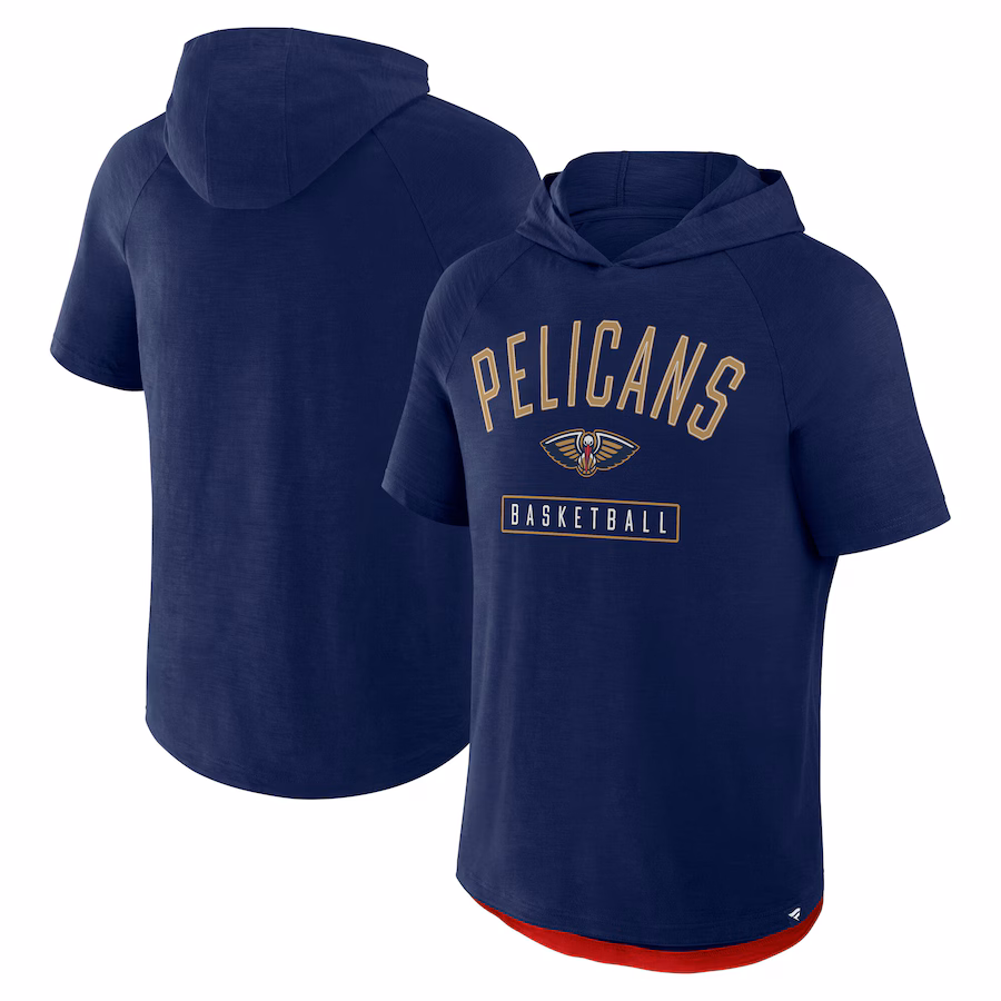 Men's New Orleans Pelicans Fanatics Athletic Navy Pass Legend Hooded T-Shirt - Jersey