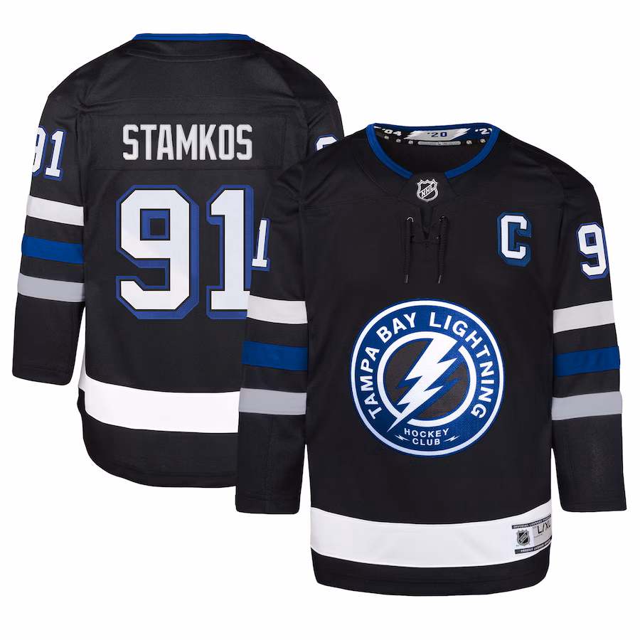 Youth Tampa Bay Lightning Steven Stamkos Black Alternate Premier Player Jersey - Jersey