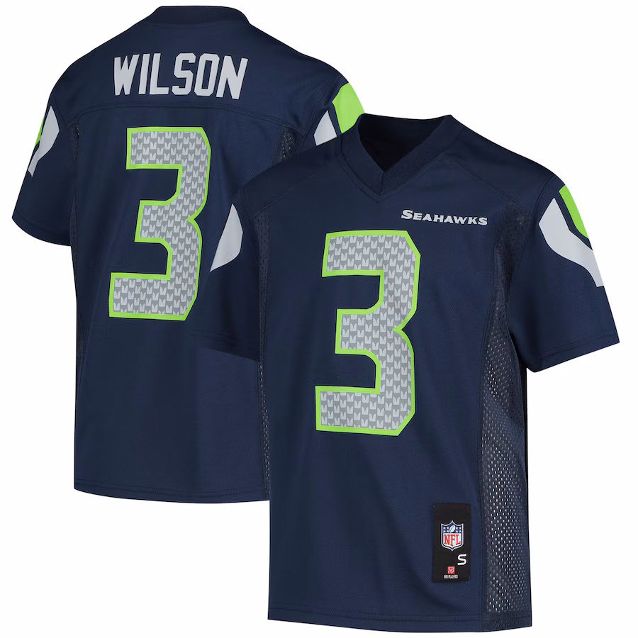 Youth Seattle Seahawks Russell Wilson College Navy Replica Player Jersey - Jersey