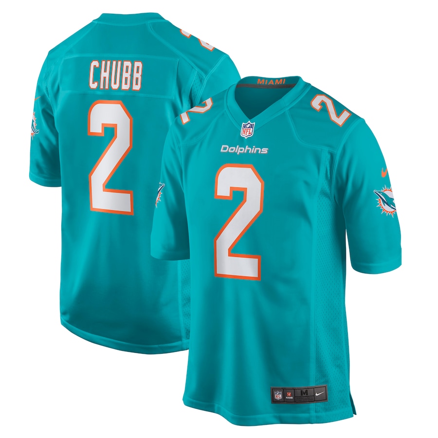 Men's Miami Dolphins Bradley Chubb Nike Aqua Game Player Jersey - Jersey
