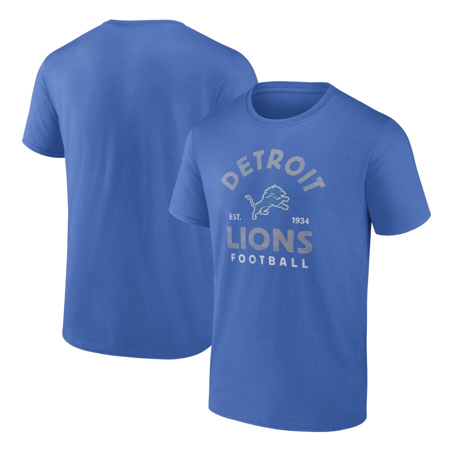 Men's Detroit Lions Blue Vintage Arch T-Shirt - Jersey