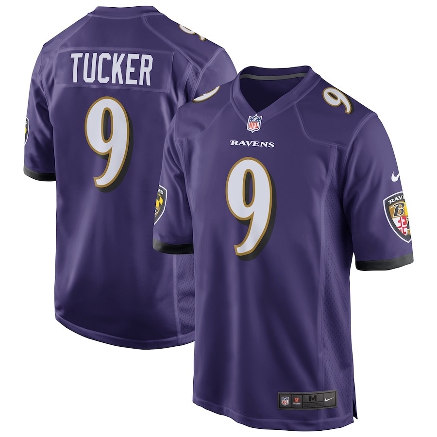 Men's Baltimore Ravens Justin Tucker Nike Purple Game Jersey - Jersey
