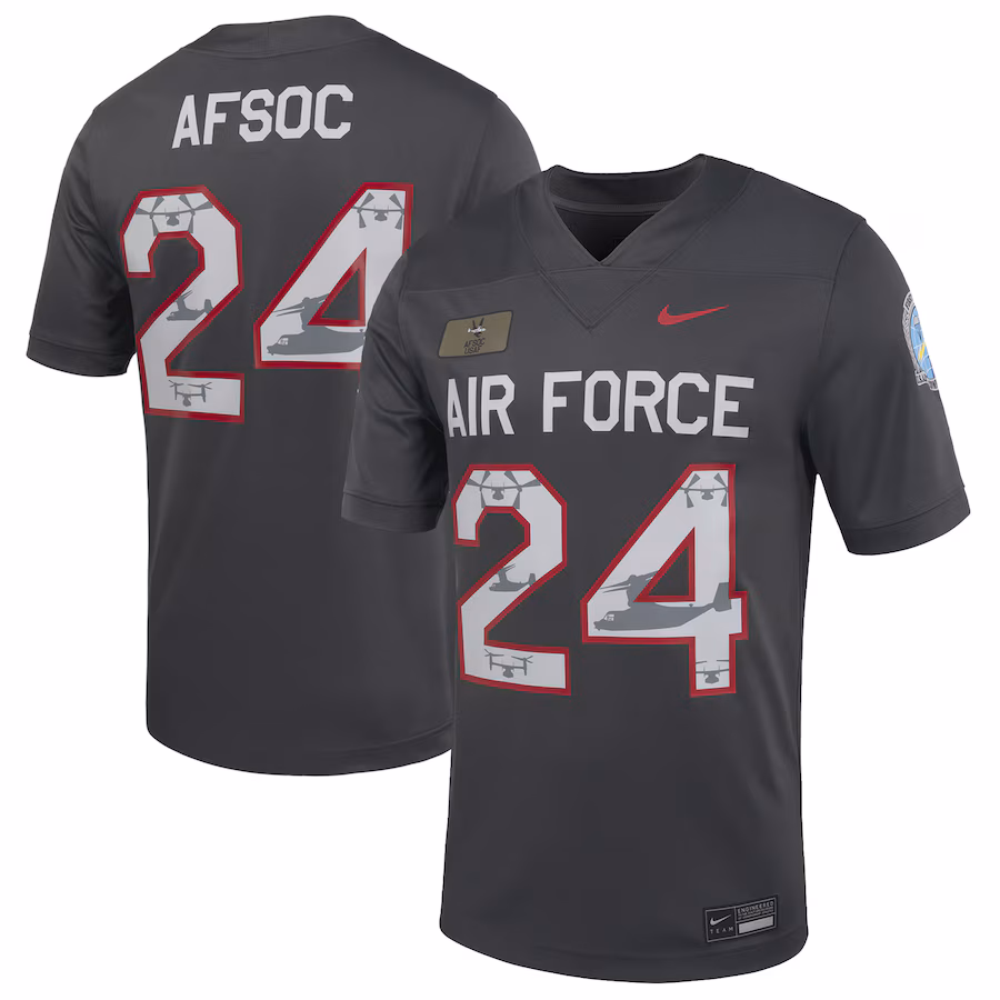 Men's Nike Anthracite Air Force Falcons Special Operations Command Alternate Game Jersey - Jersey