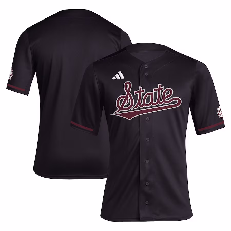 Mississippi State Bulldogs adidas Replica Baseball Jersey - Black - Jersey