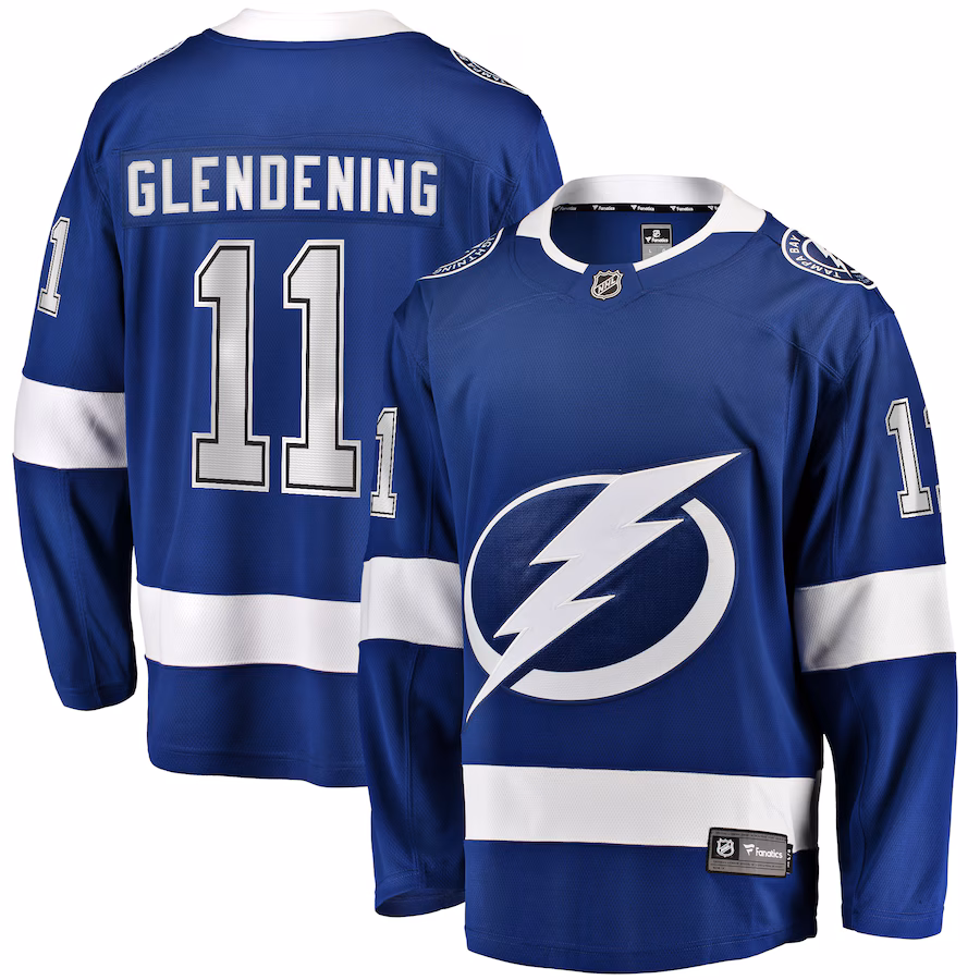 Men's Tampa Bay Lightning Luke Glendening Fanatics Blue Home Breakaway Jersey - Jersey