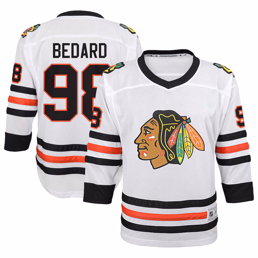 Youth Chicago Blackhawks Connor Bedard White Away Replica Player Jersey - Jersey