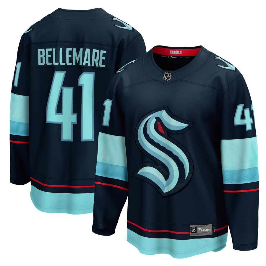 Men's Seattle Kraken Pierre-Edouard Bellemare Fanatics Branded Deep Sea Blue Home Breakaway Player Jersey - Jersey