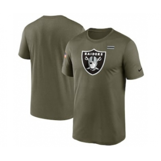 Men's Las Vegas Raiders Football Olive 2021 Salute To Service Legend Performance T-Shirt - Jersey
