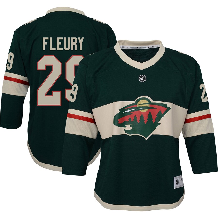 Youth Minnesota Wild Marc-Andre Fleury Green Replica Player Jersey - Jersey
