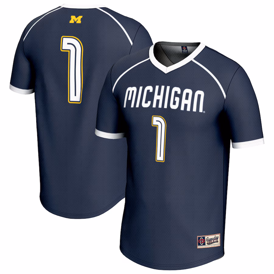 Unisex GameDay Greats #1 Navy Michigan Wolverines Lightweight Women's Lacrosse Fashion Jersey - Jersey