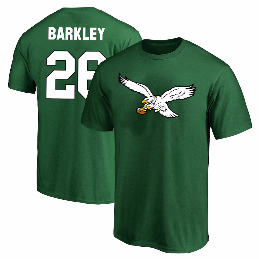 Men's Philadelphia Eagles Saquon Barkley Fanatics Kelly Green Big & Tall Name & Number T-Shirt - Jersey