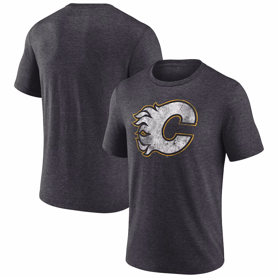 Men's Calgary Flames Fanatics Black NHL Special Edition Tri-Blend T-Shirt - Jersey