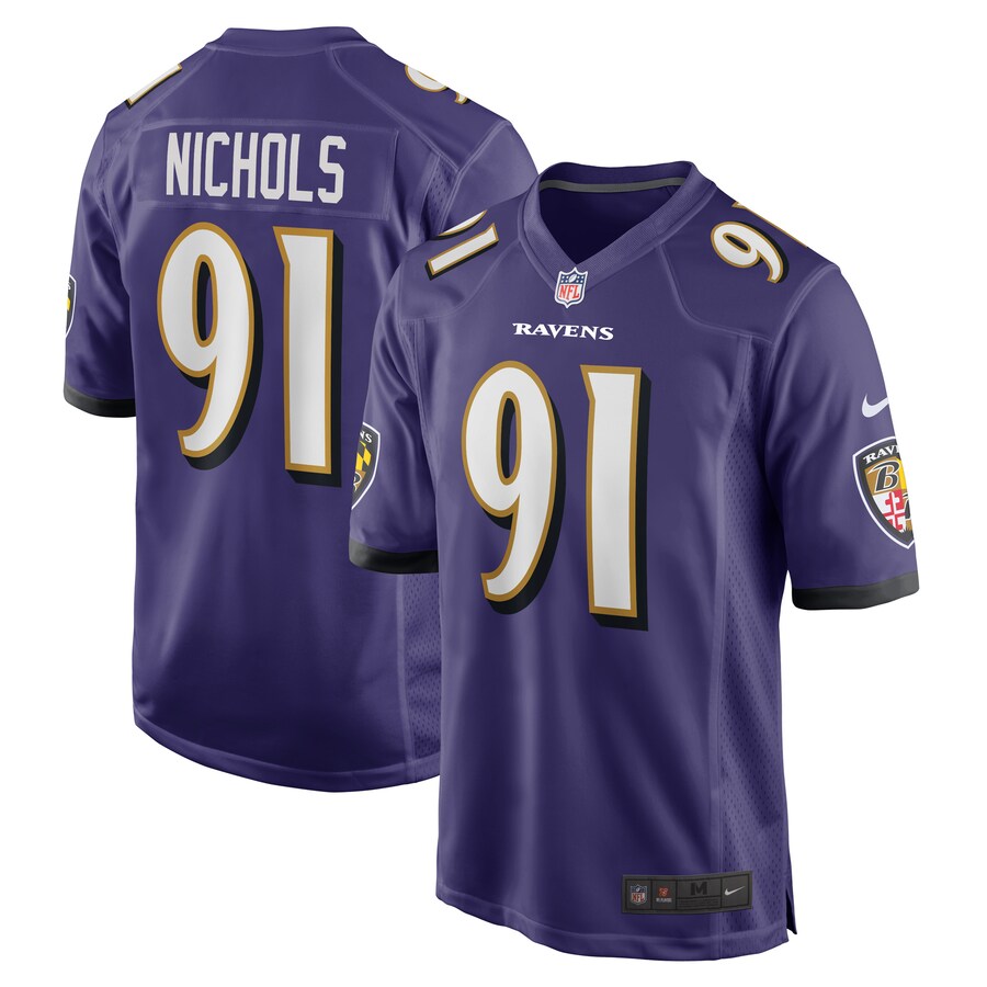 Men's Baltimore Ravens Rayshad Nichols Nike Purple Game Player Jersey - Jersey