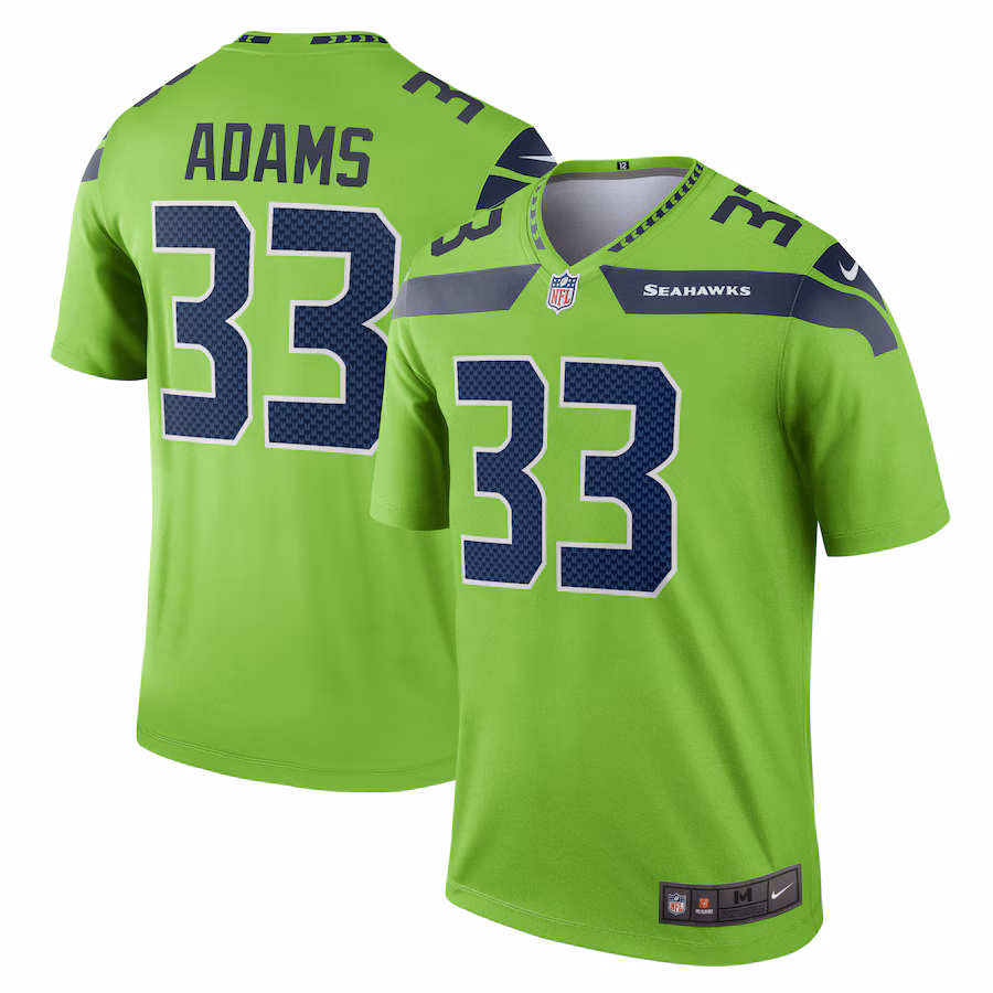 Men's Seattle Seahawks Jamal Adams Nike Neon Green Alternate Legend Player Performance Top - Jersey