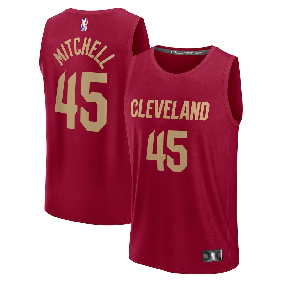 Men's Cleveland Cavaliers Donovan Mitchell Fanatics Wine Fast Break Replica Player Jersey - Icon Edition - Jersey
