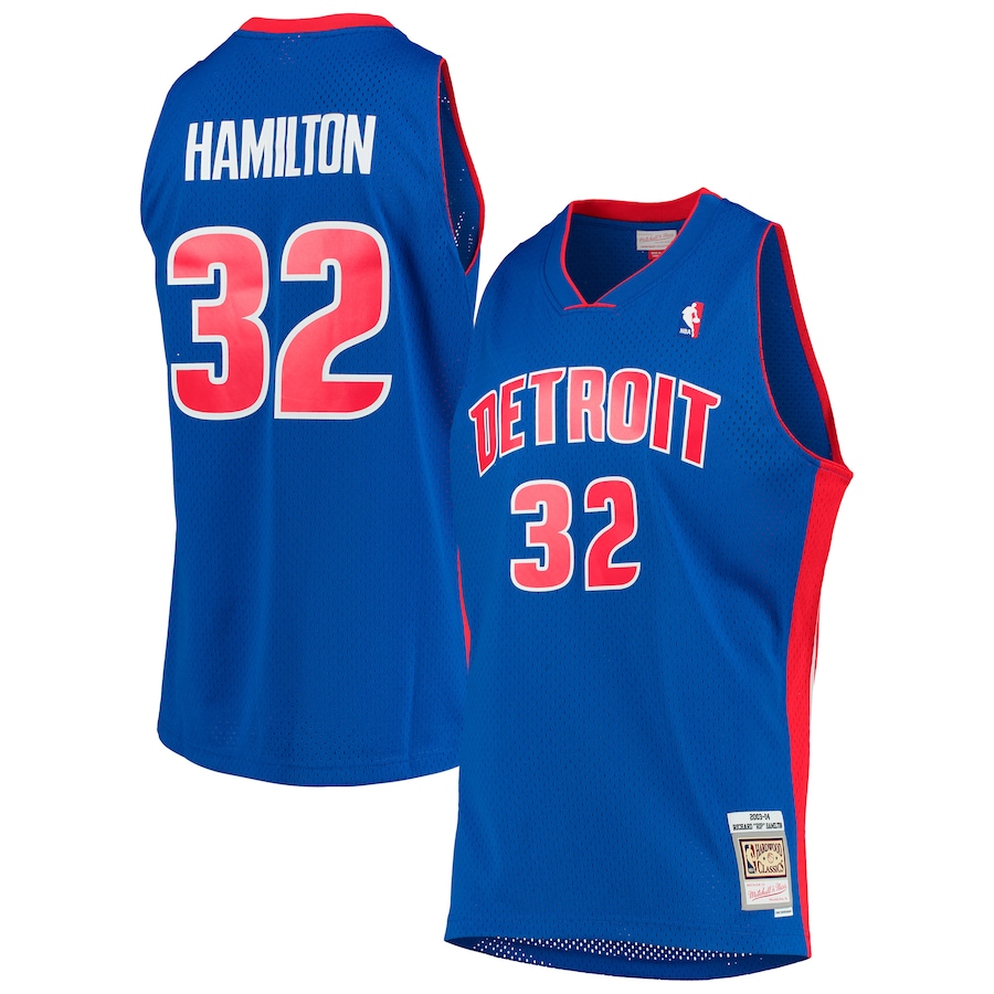 Men's Detroit Pistons Richard Hamilton Mitchell & Ness Blue 2003/04 Hardwood Classics Swingman Jersey - Jersey