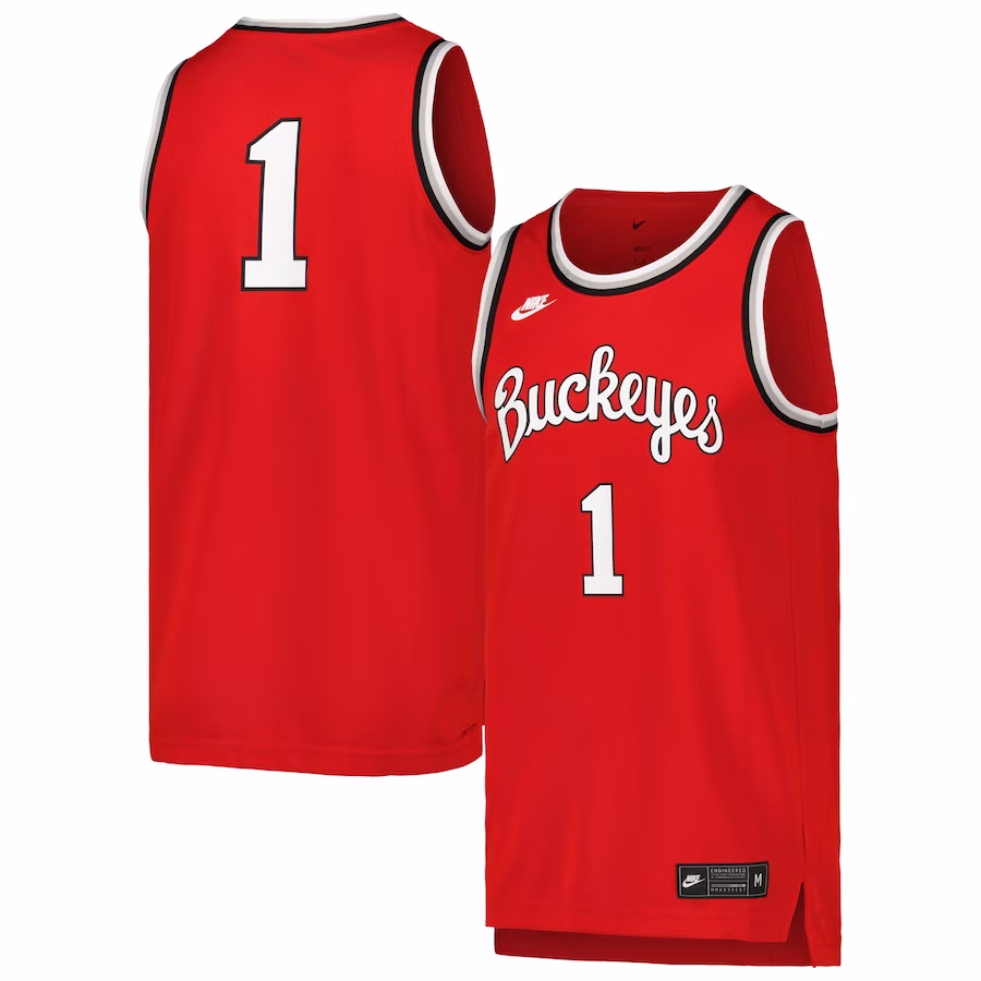 Ohio State Buckeyes Nike Retro Replica Basketball Jersey - Scarlet - Jersey