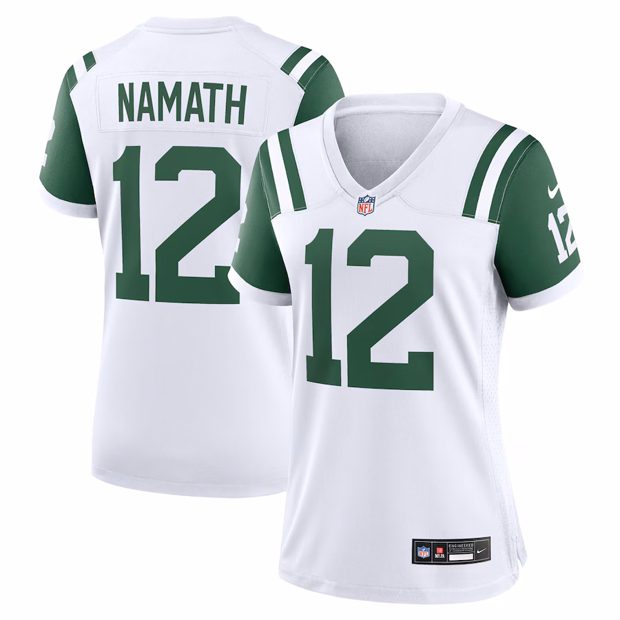 Women's New York Jets Joe Namath Nike White Classic Alternate Retired Player Game Jersey - Jersey