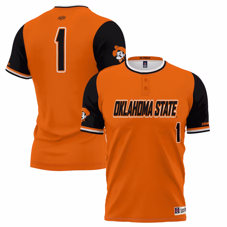 #1 Oklahoma State Cowboys GameDay Greats Youth Lightweight Softball Jersey - Orange - Jersey