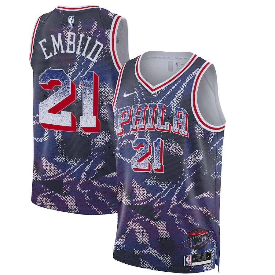 Unisex Philadelphia 76ers Joel Embiid Nike Navy 2025 Select Series Swingman Player Jersey - Jersey