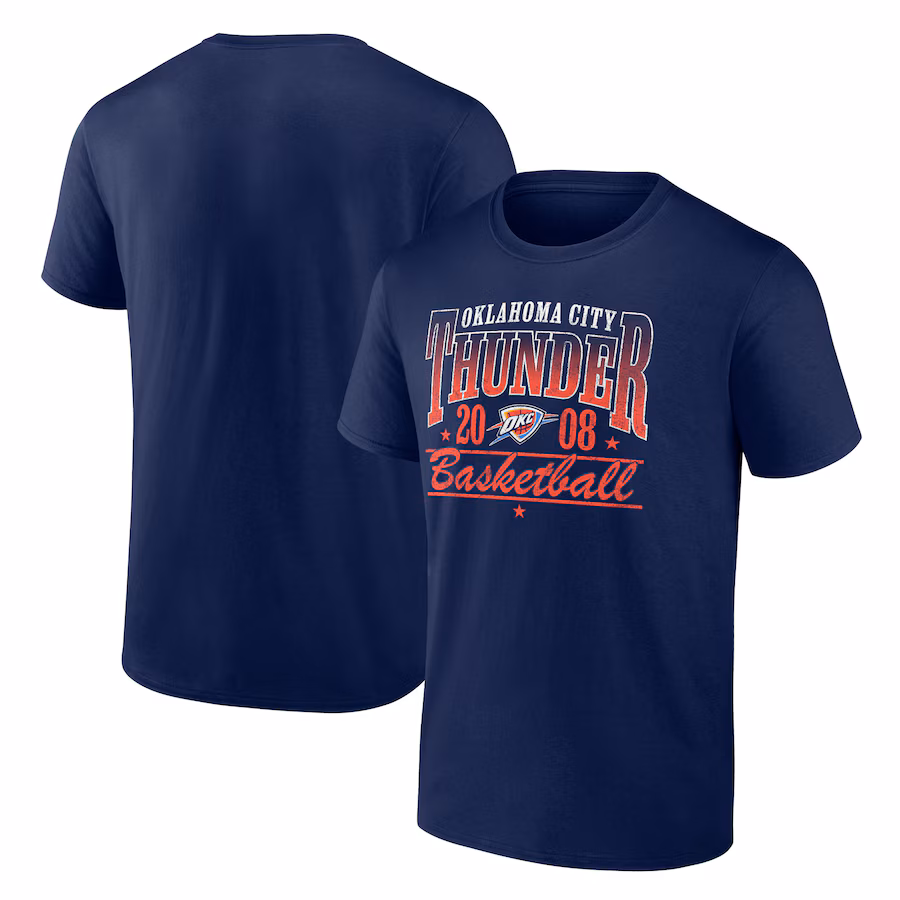 Men's Oklahoma City Thunder  Navy Give And Go Play T-Shirt - Jersey