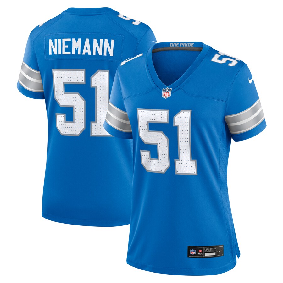 Women's Detroit Lions Ben Niemann Nike  Blue Team Game Jersey - Jersey