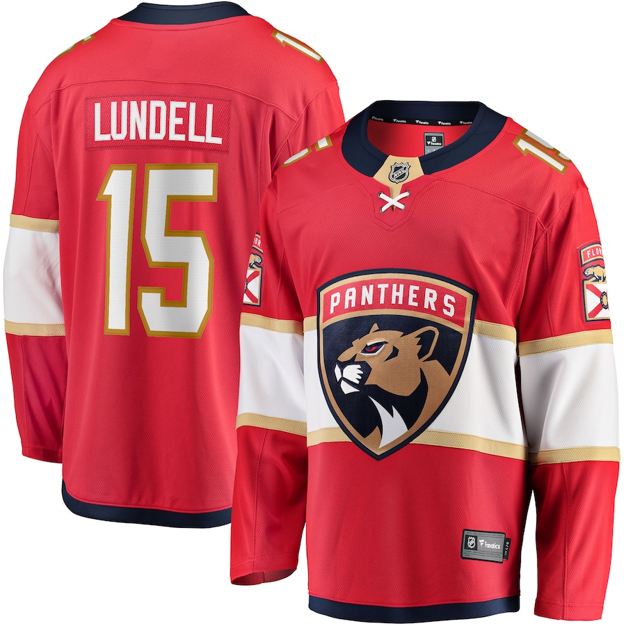 Men's Florida Panthers Anton Lundell Fanatics Red Home Breakaway Player Jersey - Jersey