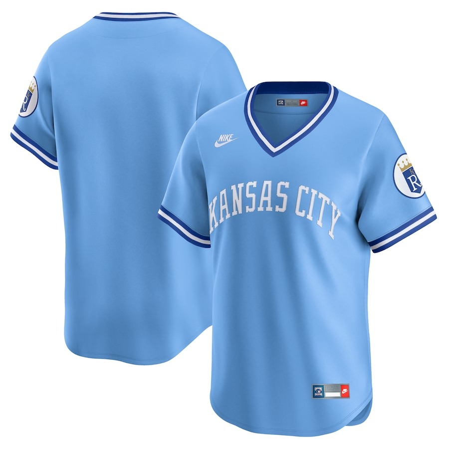 Men's Kansas City Royals Nike Light Blue Cooperstown Collection Limited Jersey - Jersey