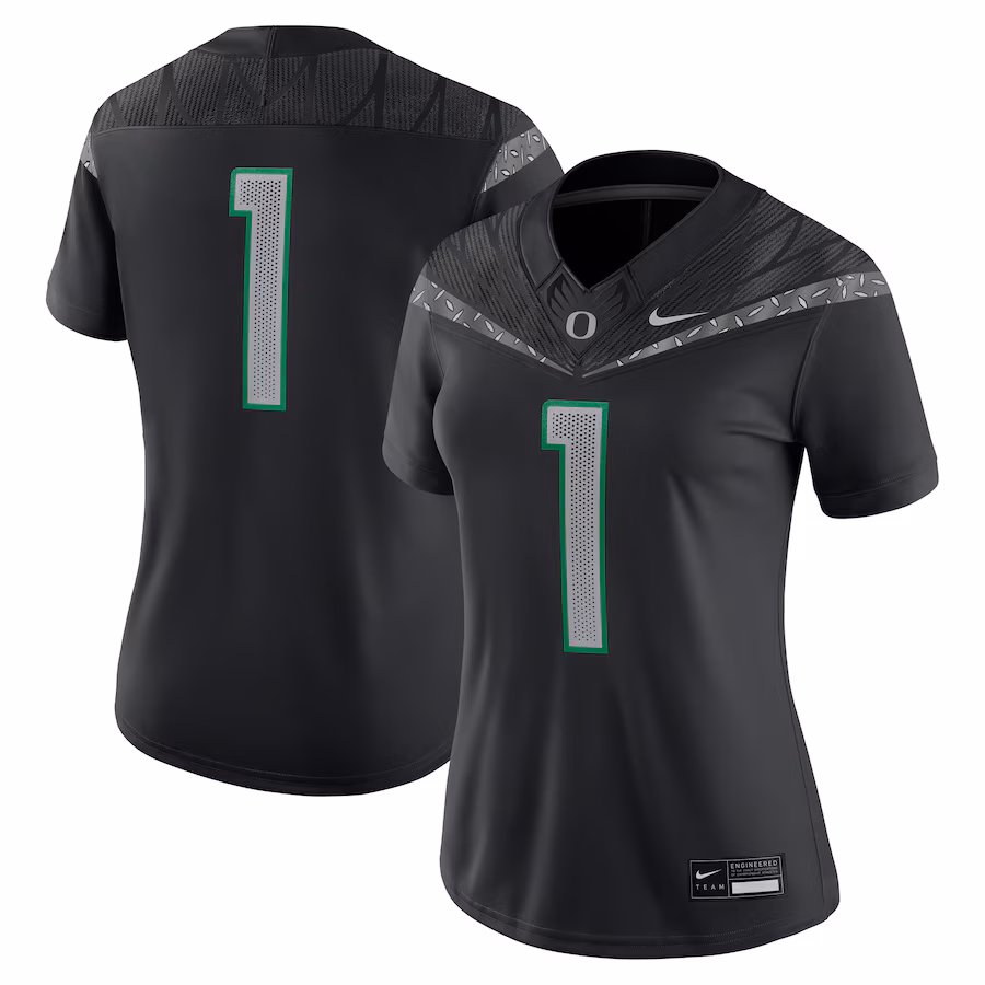 Women's Nike #1 Black Oregon Ducks Game Jersey - Jersey